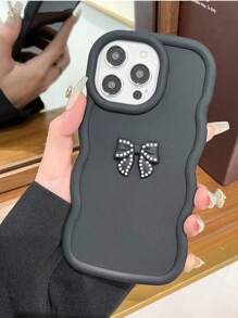 全新 TPU 防摔手机壳 + 马卡龙波浪边 + 3D 蝴蝶结装饰 + 串珠蝴蝶结挂绳 + 全套手机壳，适用于 Apple 17/17 Air/17 Pro/17 Pro Max、I16、I16 Pro Max、I15、I15 Pro Max、12 Pro Max、13 Pro Max、14 Pro Max、13、14、11、Redmi 10、Redmi Note 11 4G、A53、A14、A23、S23 Ultra、S24、A15、S23、A73、OPPO、Redmi 手机