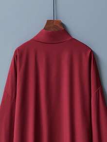 百搭纯色中长款风衣开衫，中式长翻领汉服休闲装，角色扮演外套，时尚和服