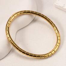 1 件时尚不锈钢锆石三叶草和心形手链，椭圆形手镯适合女性日常佩戴 - 多色 - 查看 9