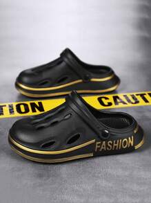 Breathable Mesh Hollow Slides For Men, Indoor Outdoor Wear Slip-On Sandals, Anti-Slip Beach Slippers, Summer Waterproof House Slippers