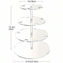 1pc Elegant 3-Tier Transparent Cocktail Glass Rack, Holds Up To 12 Glasses - Tower Champagne Glass Display Stand, Ideal For Parties And Events - Clear - View 2