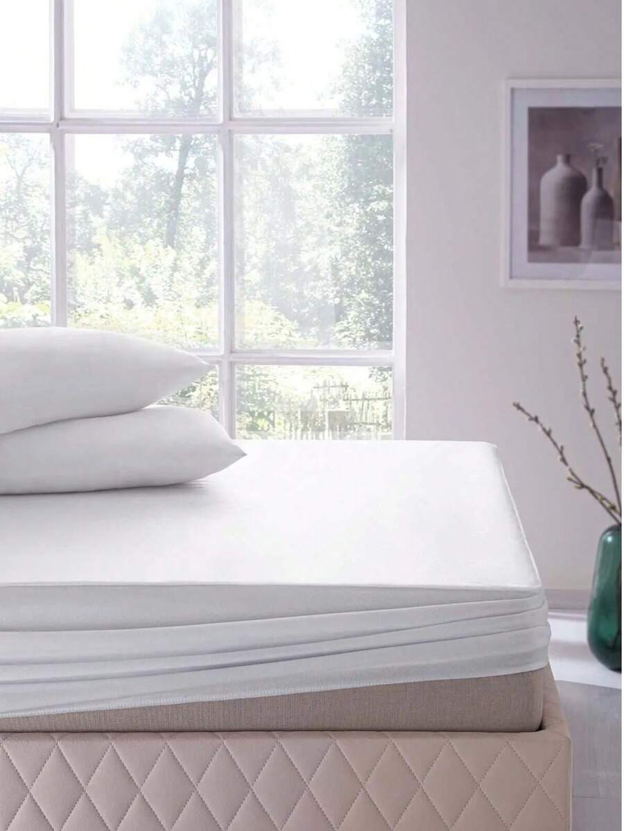 1 pieza Colchoneta ajustable resistente al agua para el hogar Primavera, apta para bebé o mascotas | Microfibra | 100 X 200, 160x200, 180 X 200