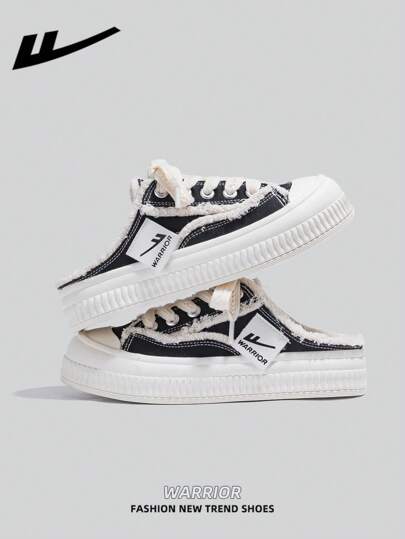 WARRIOR 1 Pair WARRIOR Brand Women's Canvas Sneakers, Low-Top Casual Outdoor Flat Shoes, Breathable Summer Skateboard Shoes, Versatile Lightweight Comfortable Canvas Shoes, Fashion Street Style