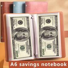 A6 Savings Notebook,A Small Financial Management Book With A Lock, Suitable For Storing Money And Important Information, 50 Sheets And 100 Pages Of Fun And Easy To Save Binders -Cash Notebook,School Supplies,Back To School - A6 - View 4