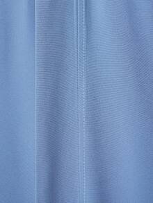 Chaqueta cortavientos de unicolor versátil de longitud media, inspirado en el estilo tradicional chino Hanfu con cuello largo, ligera, para usar como cosplay o como kimono - Azul - Ver 4