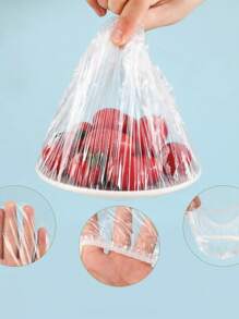 200 pièces Ensemble jetable de pellicule plastique et de bonnet de douche, Couvercle réutilisable en plastique PE pour boîte alimentaire, Pellicule plastique transparente, Sac en film PE, Couvercle jetable élastique pour bol, Convient pour la conservation des aliments, le réfrigérateur, les restes, les fruits, le pique-nique, le barbecue - Fournitures de cuisine de haute qualité, Couvercles élastiques et ajustables en plastique pour bol, Sacs d'emballage universels pour la cuisine anti-odeur, anti-fuite et anti-poussière, Couvercle pour congélateur