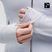 Lululemon Define Cropped Jacket Nulu-For Yoga Gym Running-Sweat-Wicking-Yoga-All Seasons Sport-Spring/Summer-Autumn/Winter-Prefect Thanks Giving Day & Chrismas Gift - ColourStarch Blue/Mirror Silver - 查看 6