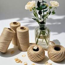 100M/3937 Zoll 2mm Vintage Juteband, Juteleine, Schleifenband, DIY Handwerk, dünner und dicker Jutekordel für Hochzeitsgeschenkverpackung und Party Heim Deko Accessoire