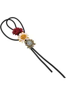 MARLIWOO 1 pieza Collar de estilo campestre hecho a mano decorado con flores en estilo bohemio para mujeres - Negro - Ver 5