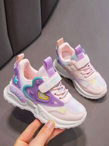 女童轻便休闲运动鞋，舒适软底可爱学生跑步鞋，网眼透气休闲鞋，适合日常穿着、上学、运动、四季 - 紫色 - 查看 3