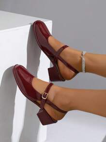 2025年女士时尚浅金色镜面金属玛丽珍鞋，适合春季通勤、约会、派对、度假，平底凉鞋搭配简约系带，新款水晶约会高端时尚纯色高跟凉鞋，大码女鞋