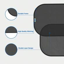 Pare-soleil pour vitres de voiture PEMOTech (lot de 2) - 53 x 35 cm - Protection solaire, anti-éblouissement et anti-UV - Protection solaire pour vitres latérales et sièges auto