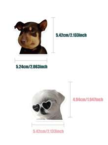 2 Styles Matte Realistic Dog Stickers, Suitable For Laptop, Skateboard, Helmet, Handbag, Asymmetrical Shape DIY Craft - Multicolor - View 10
