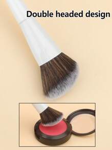 1 Piece Dual-Ended Makeup Brush Set: Angled Foundation Brush, Round Foundation Brush, Contour Brush, Flat Foundation Brush