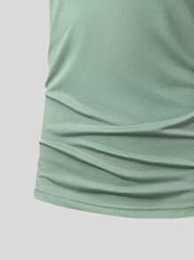 男友风格男士轻盈透气跑步、健身、高尔夫、休闲短袖 Polo T 恤，夏季 - 綠色 - 查看 2