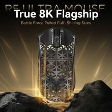 ATTACK SHARK R5Ultra Lightweight Wireless Gaming Mouse Carbon Fibre Composites Playing 8K PAW3950MAX Sensors Nordic52840 Master 42000DPI Tri-Mode Connection, For PC/Win, Christmas Gift, New Year 2026, Gift For Kids (Black/White/Green/Red) - Multicolor - View 7