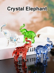 Creative Minimalist Crystal Animal Handcraft Decoration, Elephant Crystal Ornament For Wealth, Home Decor, Desk, Living Room, Hotel, Party, Back To School, Graduation, Birthday Gift
