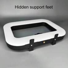 多用途手持式圆形补光灯，USB 充电便携式手机直播摄影灯，桌面自拍灯，自拍照明，手机配件，适合自拍和直播的摄影配件，便携式灯 - 白色 - 查看 8