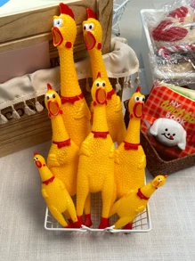 1 szt. Nowe zabawki dla psów z piszczącym dźwiękiem, wrzeszczący kurczak, zabawka do żucia dla psa, zabawna żółta gumowa zabawka z odpowietrznikiem, kurczak 16 cm, 29 cm, 35 cm