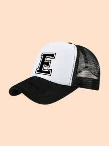 1pc Letter Print Kids Truck Mesh Cap Set, Fashion Foam Mesh Hat For Children, Suitable For Children's Day, Back To School, Daily Wear, Travel Matching - Black and White - View 25