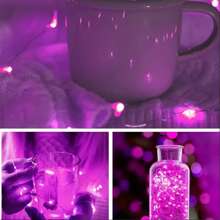 1pc Mini Pink Fairytale Lights, USB Powered 5m 50 LED String Fairy Lights, Suitable For Bedroom, Christmas, Halloween, Party, Wedding, Center Decor, Bouquet Decor, Camping Decor, Gift Decor Light String (2m 20LED / 5m 50LED / 10m 100LED)