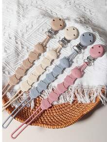 1pc Personalized Baby Name Custom Pacifier Clip, Silicone Teether Anti-Lost Chain