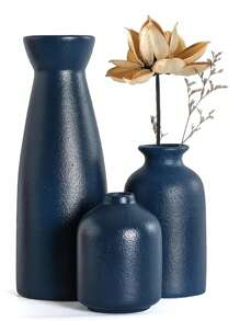 3 件套陶瓷花瓶套装家居装饰，现代白色花瓶，适用于客厅、餐厅、桌面、书架、桌子、家居装饰 - 多色 - 查看 8