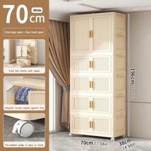 5/4/3/2/1-Layer Transparent Folding Wardrobe, No Assembly Required, Plastic Storage Box Cabinet For Bedroom, Baby & Children Organizer