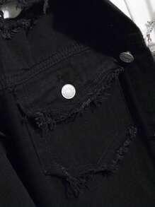Chaqueta vaquera desgastada para hombre, chaqueta de jeans de moda casual de corte slim estilo high street coreano