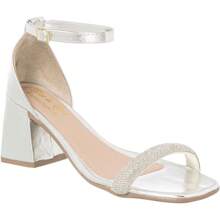Women's Rhinestone Sandal With Thick Heel And Comfort Party Heel - Bạc - Xem 1