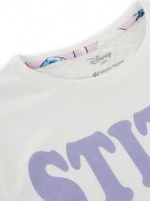 Disney Lilo & Stitch Pyjamas | Stitch Heart Womens' Pyjama Set | Ladies' Sleepwear - White - View 3