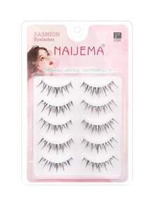 5 Pairs Natural Look Manga Fake Eyelashes - Reusable Wispy Lashes For Cosplay And Stages Comic Style