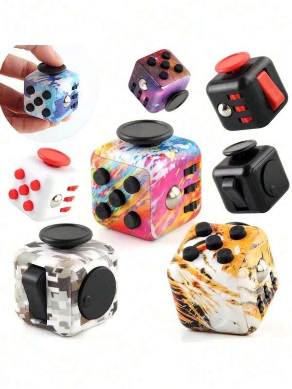 New Stress Relieving Dice Handle Dice, Release Toy, Stress Relieving, Smooth Material, Comfortable Feel, Easy To Relieve Stress, Adult Fidget Toy, Fingertip Unlimited Stress Relieving Dice (Some Rendering Colors Are Random)