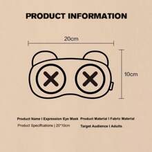 1pc Breathable Plush Eye Mask Sleep Special Cute Cartoon Eye Mask - Multicolor - View 7