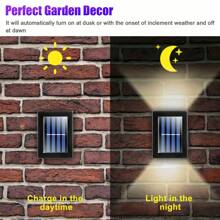 4Pack Solar Wall Light, UP And Down, 2 Led Illuminate Outdoor Sun Light, Sensor Lamp, Outdoor Rectangle Sun Light, Waterproof, For Yard Garage Porch Garden Decor - trắng - Xem 6