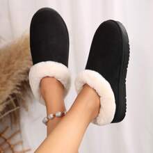 Soft Women's Winter Boots - Flat Rubber-Sole Booties For Cozy Indoor & Outdoor Wear - Black - View 5
