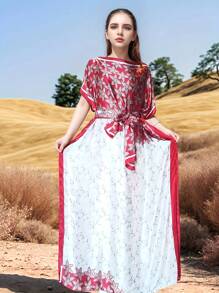 1 套女士春夏斑马印花雪纺沙滩罩衫、泳衣披肩、缎面和服长袍 + 头巾，适合旅行和日常使用