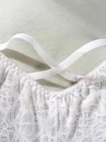 5 Stücke Große Größen Damen elegantes Spitzen-Criss-Cross Slip Set