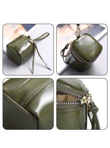 Mini Square Coin Purse, 1 Portable Lipstick Headphone Storage Bag, PU Leather Bucket Bag, Women's Hand-Held Zipper Wallet Makeup Bag, Suitable For Daily Commuting, Festive Occasions, Keychain Bags, Bracelet Bags, Party Gifts - Multicolor - View 6