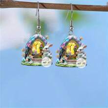 Pendientes de Pascua para mujer, bonitos pendientes colgantes con forma de huevo de Pascua, joyería navideña, accesorios divertidos de Pascua. - color - Ver 3