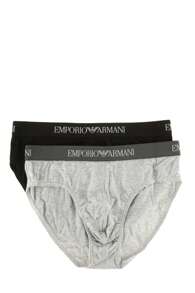 Emporio Armani ✅ Pack de 2 slips clásicos de algodón para hombre: Diseño cómodo y ajuste medio, con logo de la marca en contraste y bolsillo interior forrado. Ideales para el día a día. Entrega rápida en 24/48h (Península).