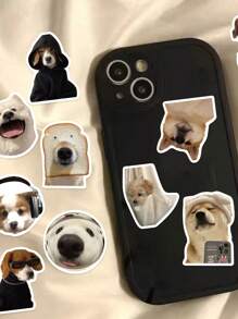 2 Styles Matte Realistic Dog Stickers, Suitable For Laptop, Skateboard, Helmet, Handbag, Asymmetrical Shape DIY Craft - Multicolor - View 3