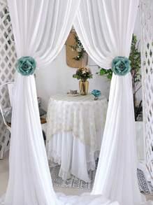 Um par de prendedores de cortina de rosas românticas francesas, decoração de festa, clipes de cortina de tule para sala de estar, decoração de janela de quarto, casamento, dia dos namorados, decoração de casa