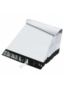 10 个白色小型企业邮寄袋、服装运输信封、运输用品袋、防水袋和重型粘合袋，适用于礼品运输、服装运输和运输各种物品。 - 黑與白 - 查看 1