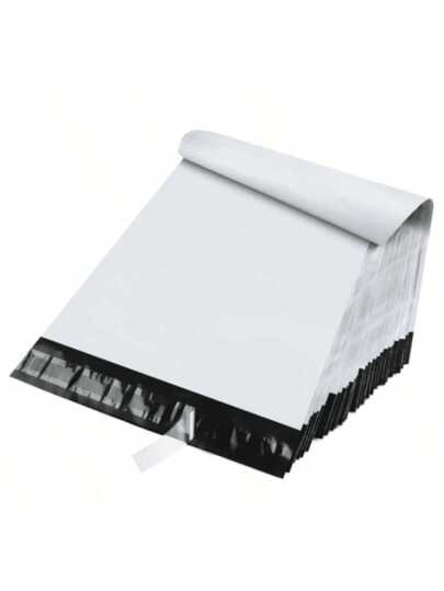 10 vita utskickspåsar för småföretag, klädkuvert, fraktmaterialpåsar, vattentäta påsar och kraftiga självhäftande påsar, lämpliga för presentfrakt, klädfrakt och transport av olika föremål.