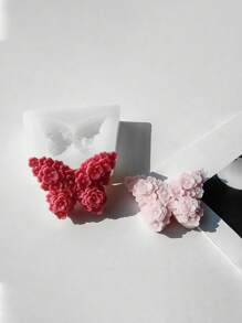 1pc Flower And Butterfly Shape Silicone Mold, Suitable For Candle, Resin Crafts Making - White - View 3