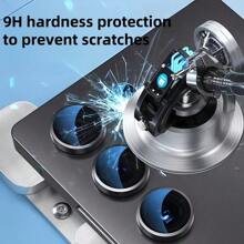 4 Sets Of Mixed-Color Compatible With Samsung Galaxy S25 S23 S22 Ultra S25 S24 Plus S23+S24 Ultra S23 Ultra S25 Ultra Camera Lens Protective Film, Ultra HD 9H Reinforced Glass And Metal Separate Ring Cover, Easy To Install, Scratch-Proof, Suitable For Housing +1pc Storage Box.