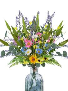 50cm-Artificial Flowers Fake Daisy Sunflower Flowers Wildflowers Summer Wedding Bouquet Faux Wildflowers For Home Indoor Room Table Vase Decoration,Garden Decor,Outdoor Plant,Gardening,Fake Flowers,Fall Decor,Autumn - Multicolor - View 4