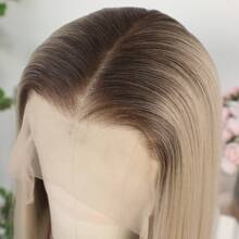 13X6 Platinum White Synthetic Lace Front Wigs 28 Inch Pre Plucked Long Straight Hair Wigs Glueless White Wigs Heat Resistant Fiber Hair Natural Halloween Wigs Platinum Blonde Lace Front Wigs For Women For Daily Christmas Party Cosplay Use - 漸變金色 - 查看 9