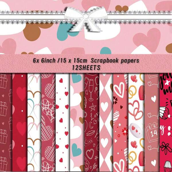 12 Blatt/Set Lila Stil Sammelalbum Papier, 6"x6" Zoll einfarbiges Pink Scrapbooking Papier, ästhetisches dekoratives Bastelpapier für Planer, Bullet Journale, Junk Journale, Vintage Basteleien, Einschulung, Geburtstage, Muttertag Dekoration, Abschluss Dekoration
